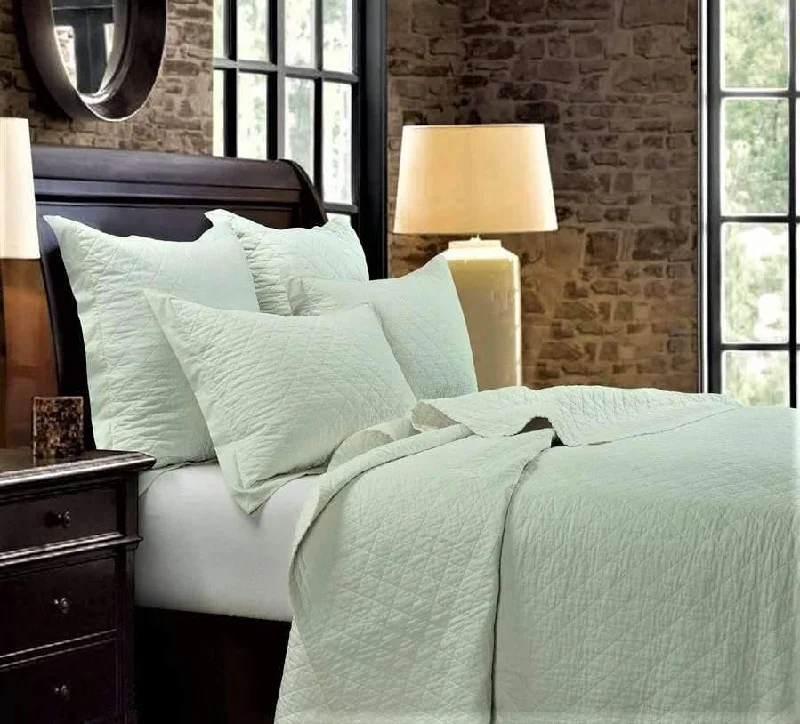 Buy Now Diamond Quilted Quilts in Sea Foam