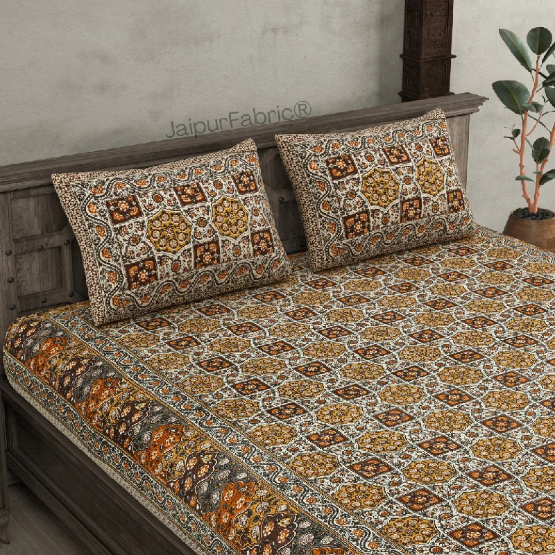 Savings Event Divine Elemental Earth Pure Cotton Double Bedsheet