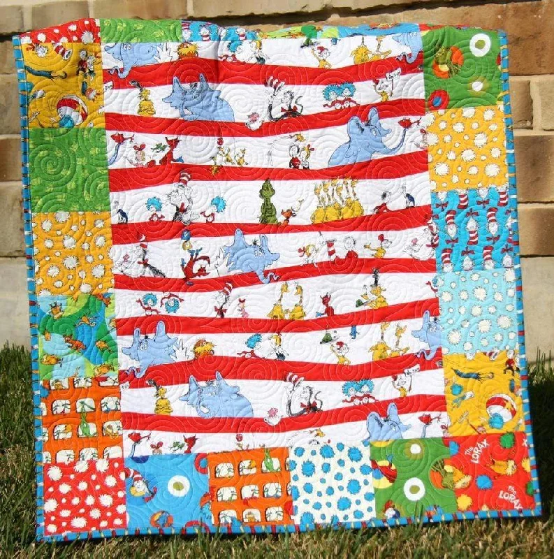 Today Only Dr Seuss Quilt, Bright Lorax, Baby Boy or Girl, Nursery Bedding Blanket, Newborn Gift Today Only Dr Seuss Quilt, Bright Lorax, Baby Boy or Girl, Nursery Bedding Blanket, Newborn Gift