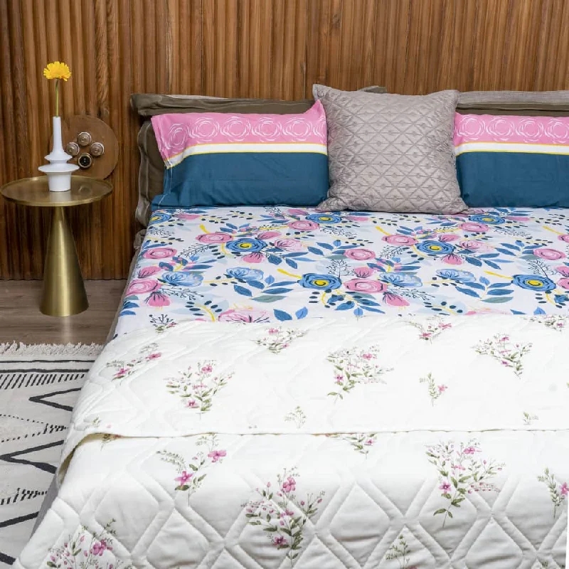 Amazing Value Cotton Bedsheet + AC Blanket Combo Pack - (Combo 7 - Earth Blue + Egypt) Amazing Value Cotton Bedsheet + AC Blanket Combo Pack - (Combo 7 - Earth Blue + Egypt)