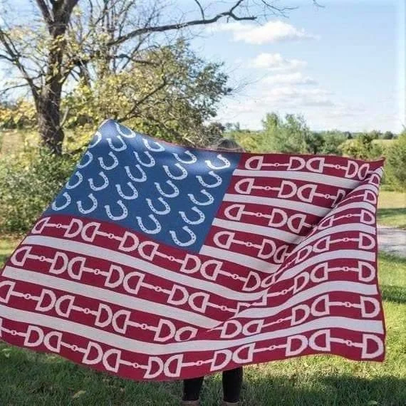 Weekend Deal Eco American Equestrian Woven Throw Blanket