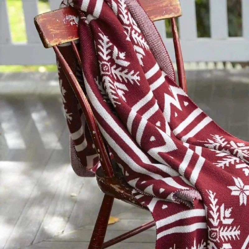 Pay Less Eco West Red Woven Throw