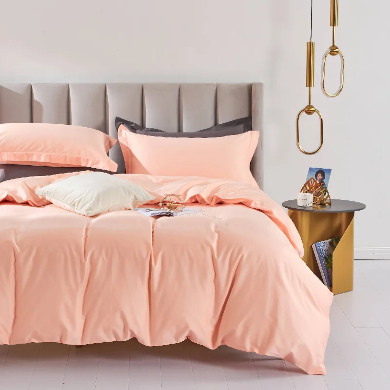 Price Break 100% Long-Staple Cotton 3 PCS Duvet Cover Set - Pale Pink