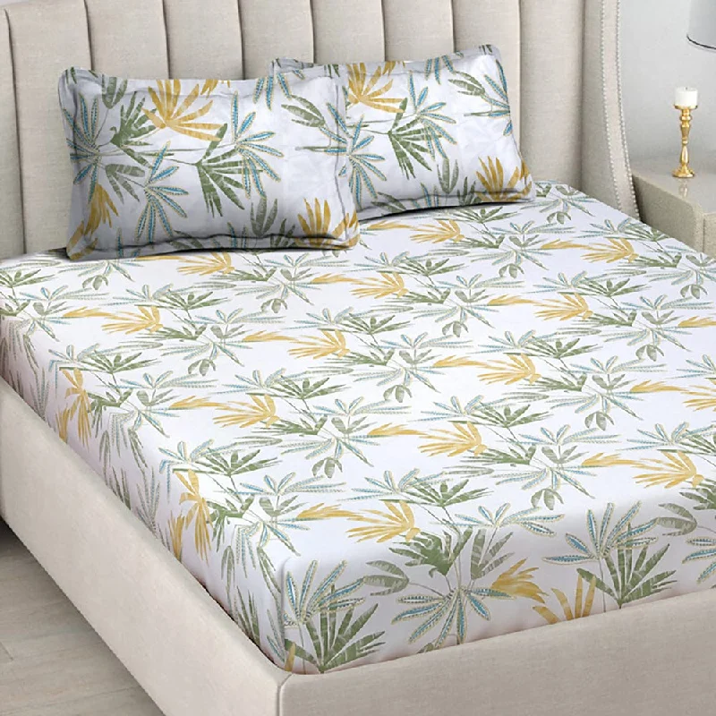 Low Cost Emerald tropics 100% Cotton Double Bedsheet, 186 TC
