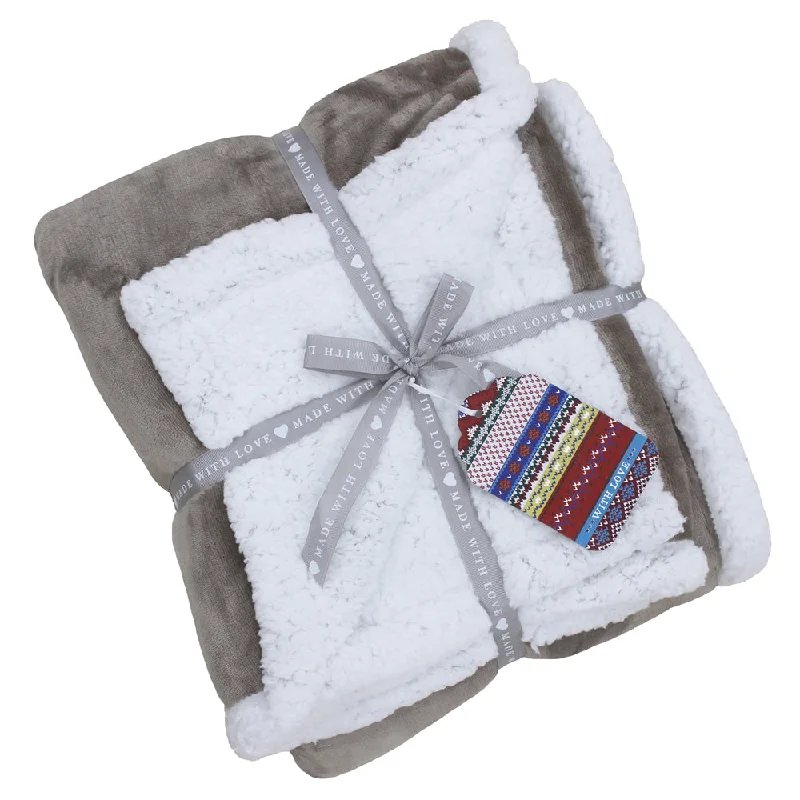 Epic Value Lux Sherpa Fleece Throw Mocha