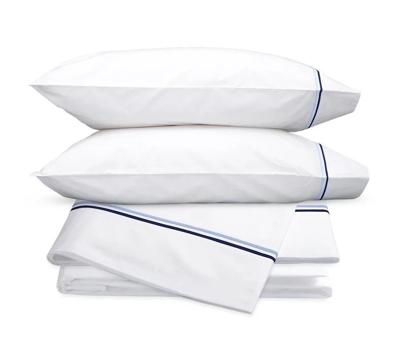 Weekend Savings Spectacle Essex Navy Embroidered Hotel Sheet Set by Matouk
