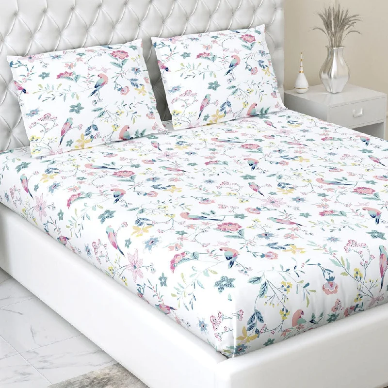 Value Deals Exotic Wings, 100% Cotton Double Bedsheet, 186 TC