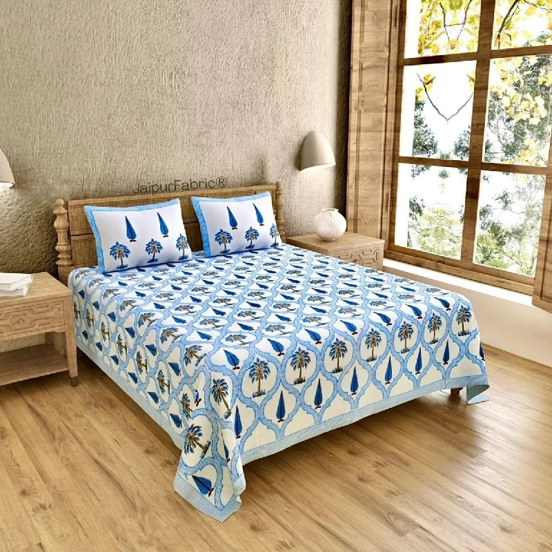 Deal Frenzy Exquisite Original Block Print 400 TC Pure Cotton King Size Bedsheet