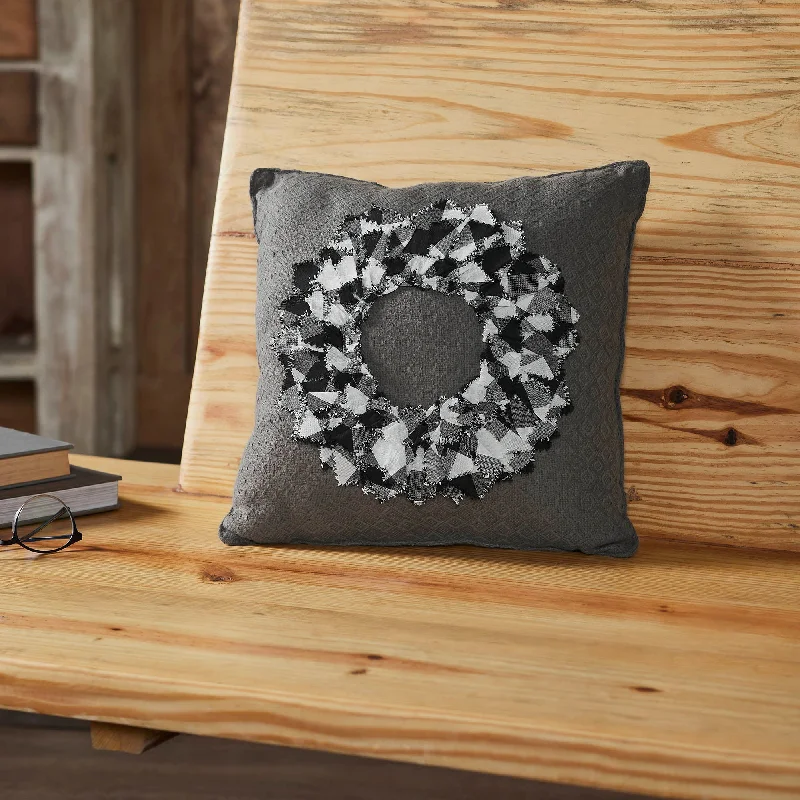 Year-End Clearance Finders Keepers Fabric Wreath Pillow 14x14