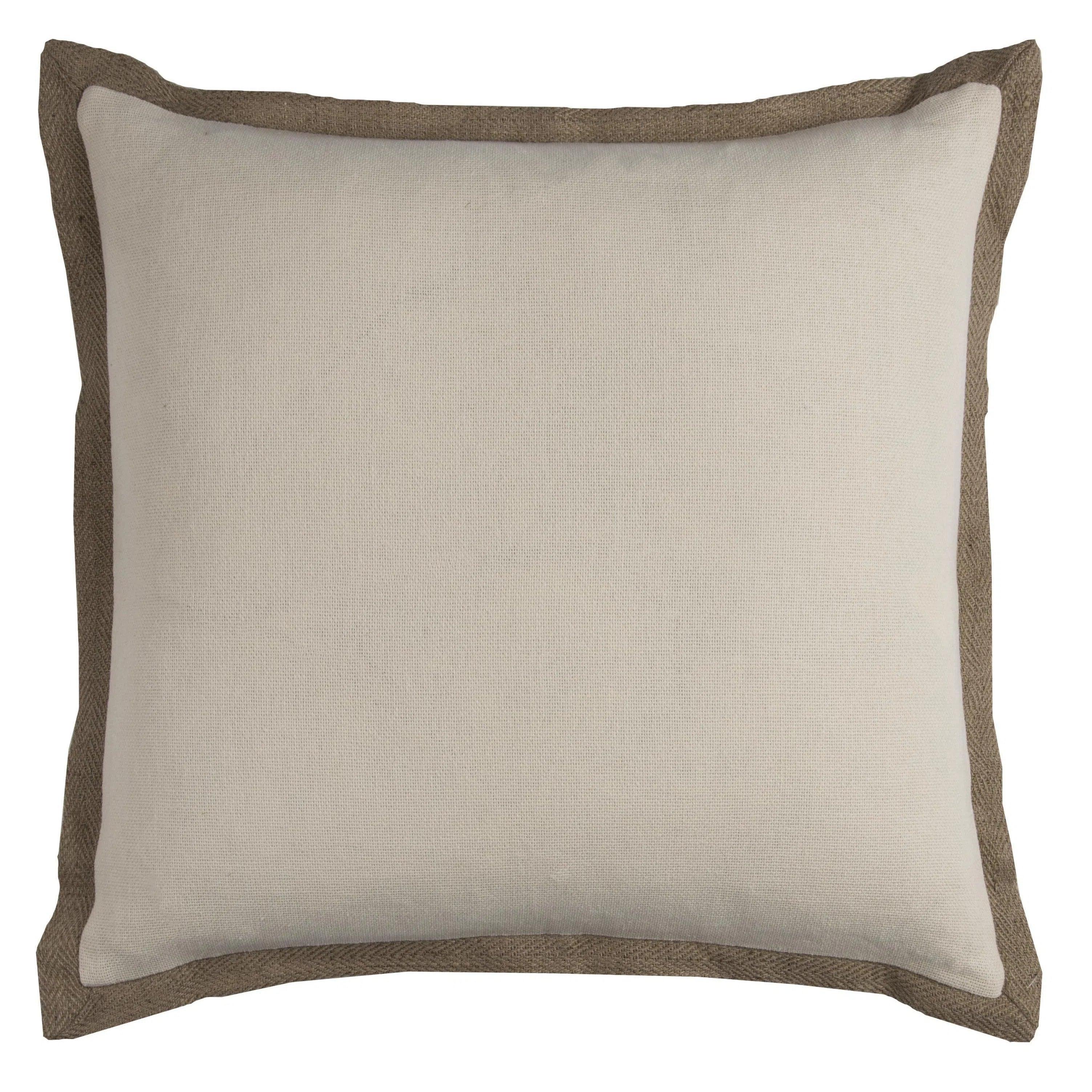 New Deals Flanged Ivory Throw Pillow With Down Insert