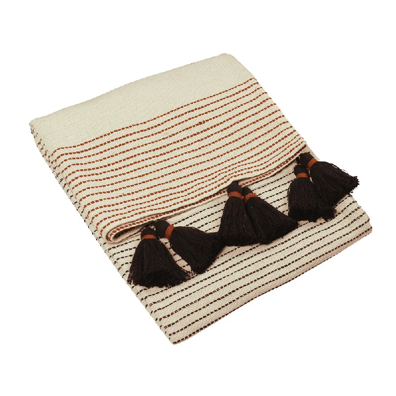 Sale Alert Banda Tasselled Throw Pecan/Black