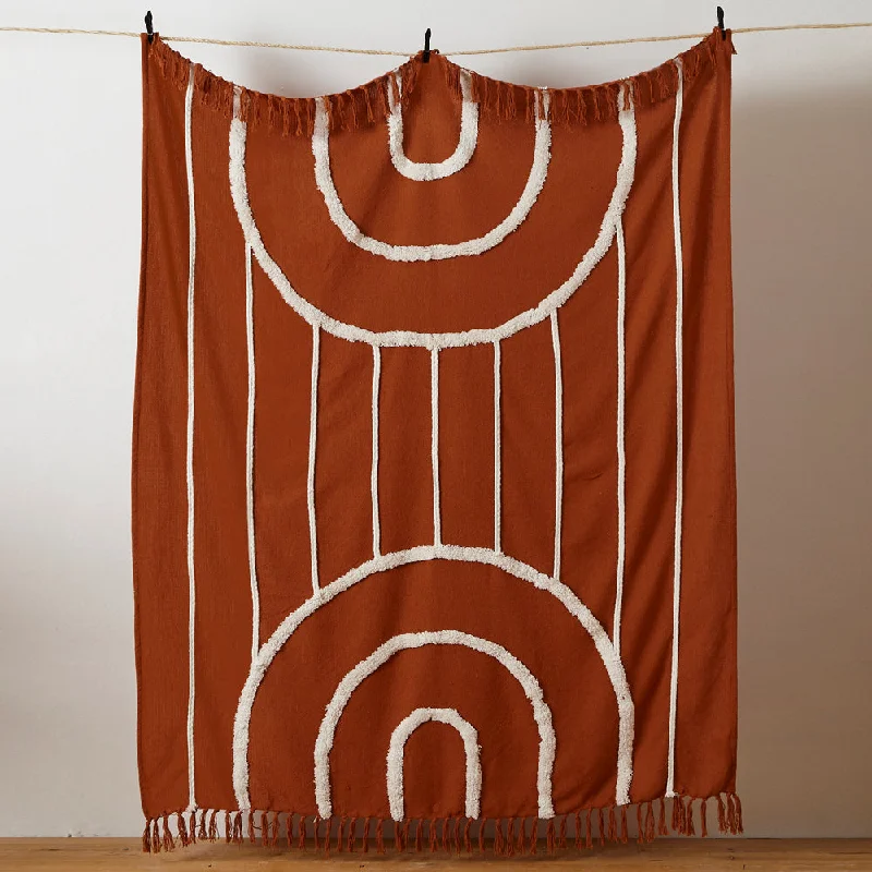 Major Deal Rainbow Tuft Tasselled Throw Brick