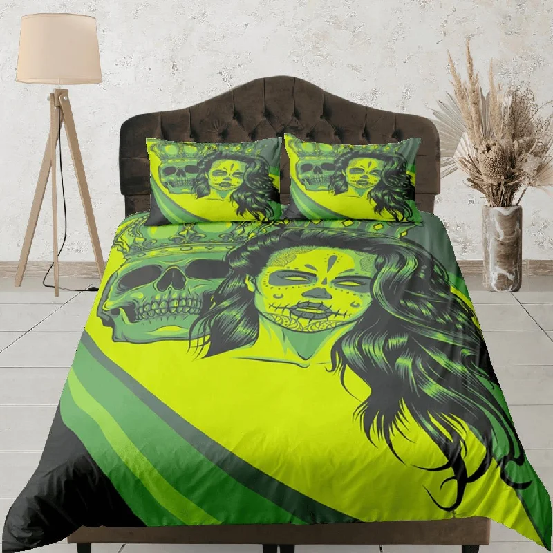 Bargain Blast Gangster Skull Green Duvet Cover Set Bedspread, Dorm Bedding with Pillowcase Bargain Blast Gangster Skull Green Duvet Cover Set Bedspread, Dorm Bedding with Pillowcase