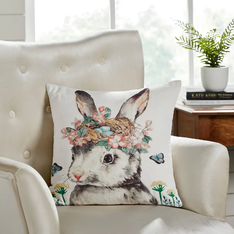 Weekend Bargains to Grab Garden Bunny Pillow 18x18