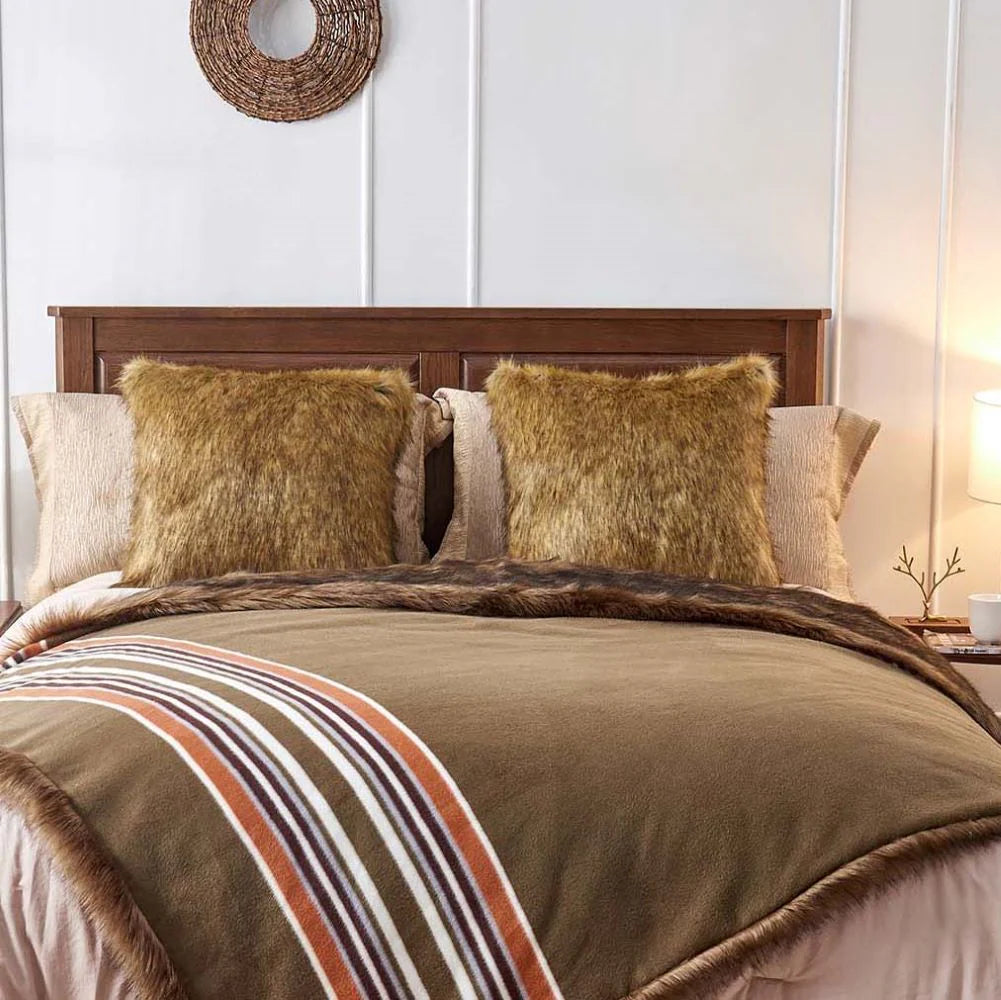 Price Reduction Grand Canyon Soil Faux Fur Wool Blankets - 2 Sizes