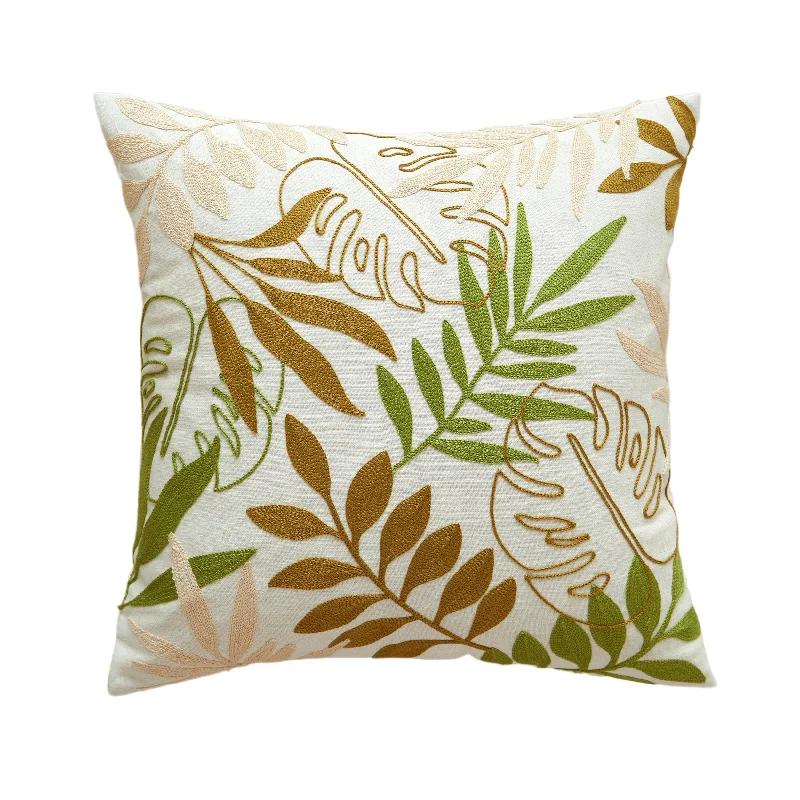 Crazy Savings Green and Brown Leaves Pillow