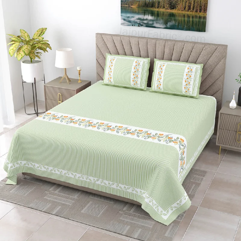 Savings Event Green Eco Friendly Pure Cotton King Size Double BedSheet