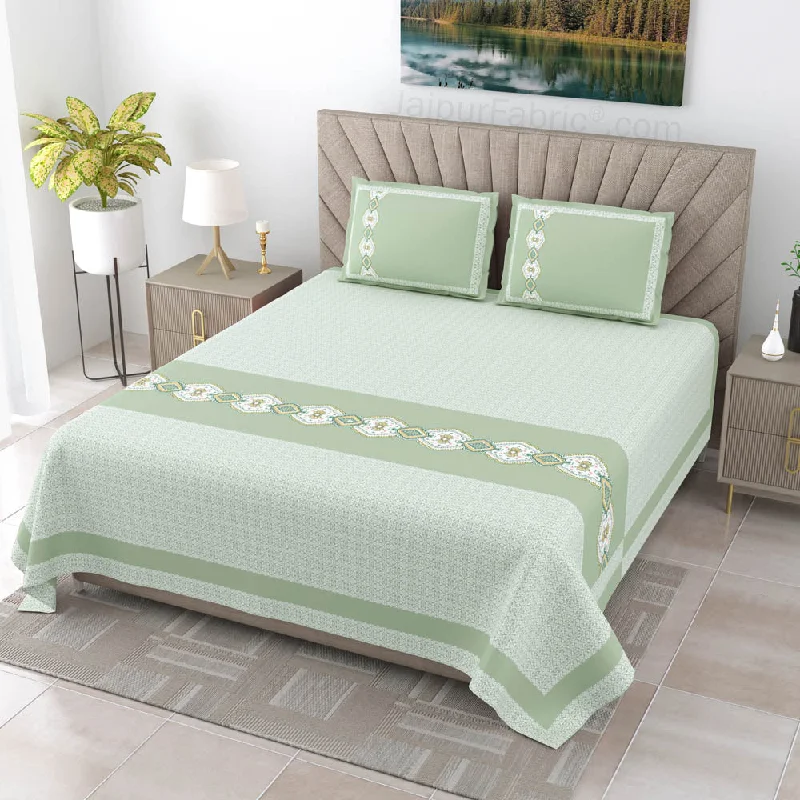 Clearance Sale Green Oasis Pure Cotton King Size Double BedSheet