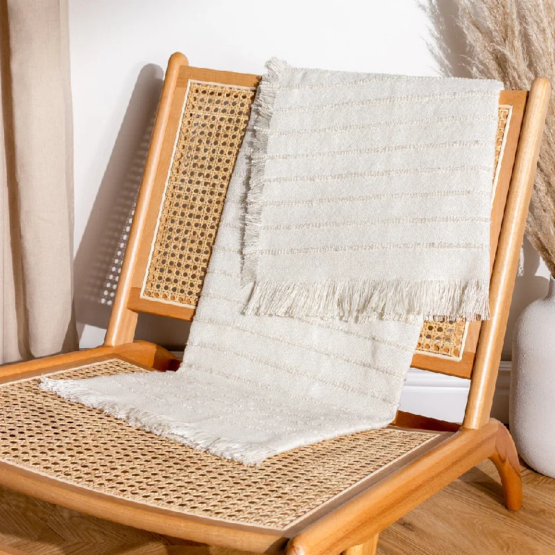 Massive Savings Hazie Woven Fringed Throw Natural