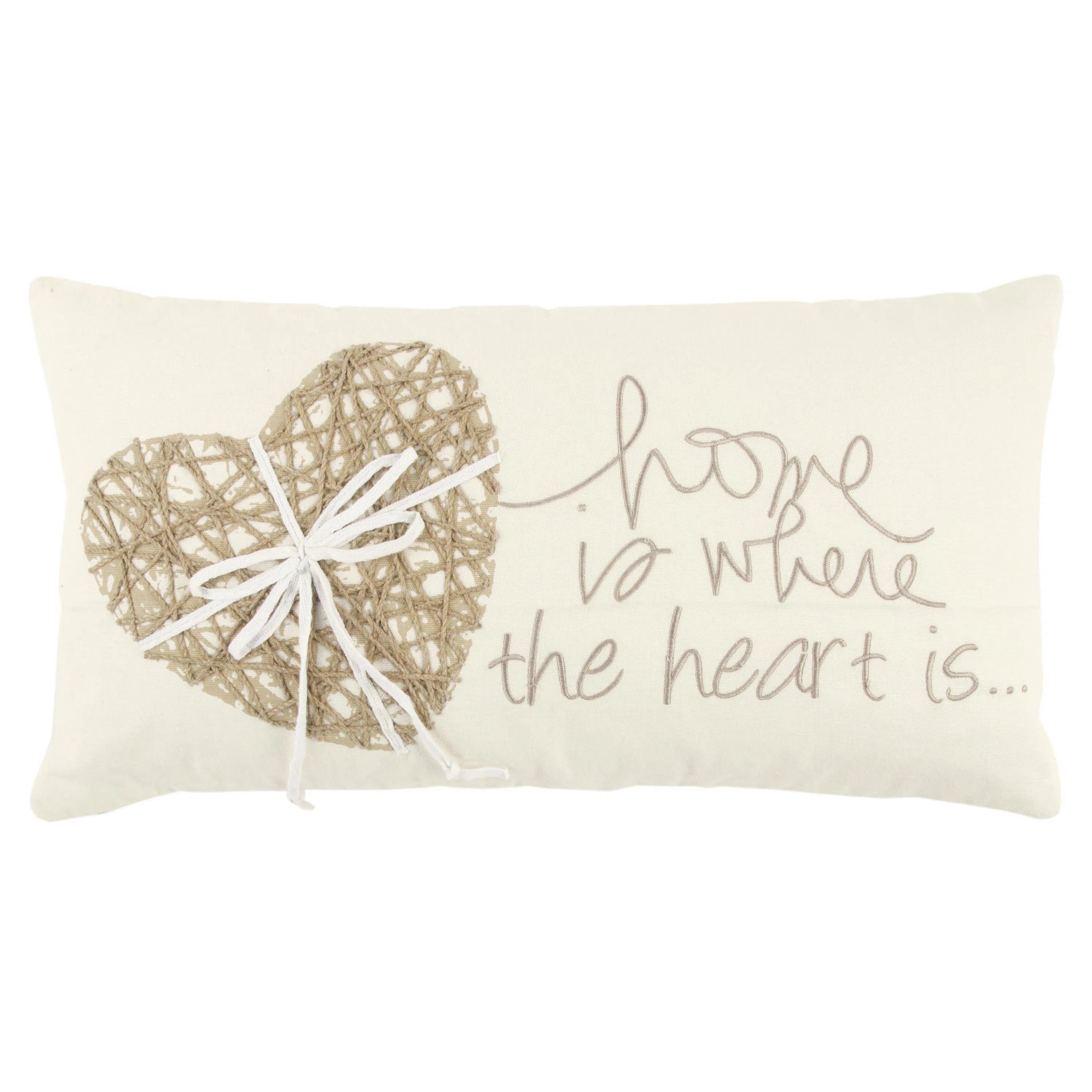 Value Pack Heart White & Gold Lumbar Pillow With Insert