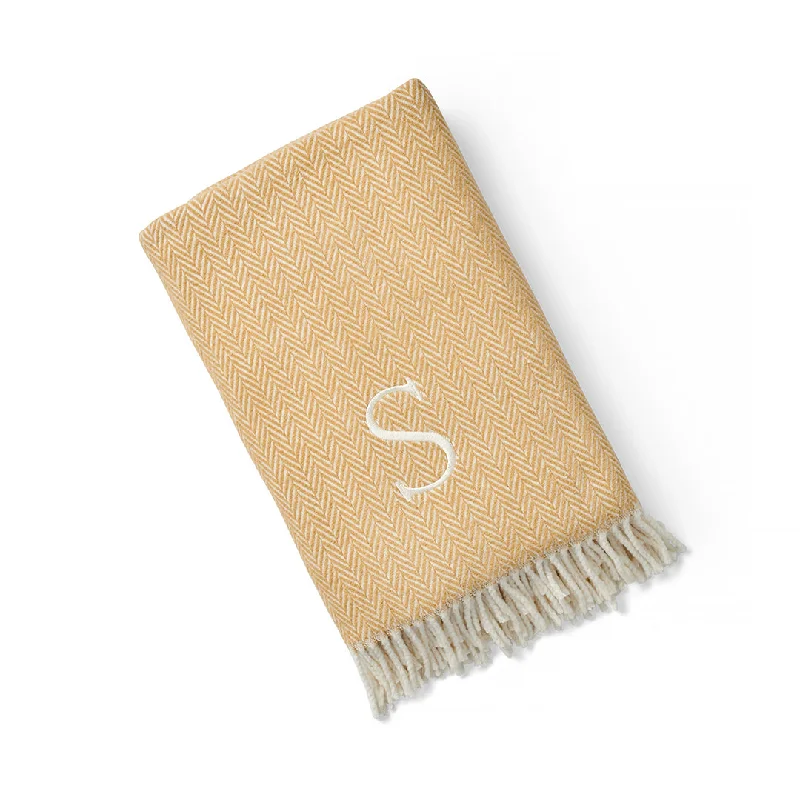 Weekend Discounts to Delight Herringbone Plush Throw, Stone Personalized