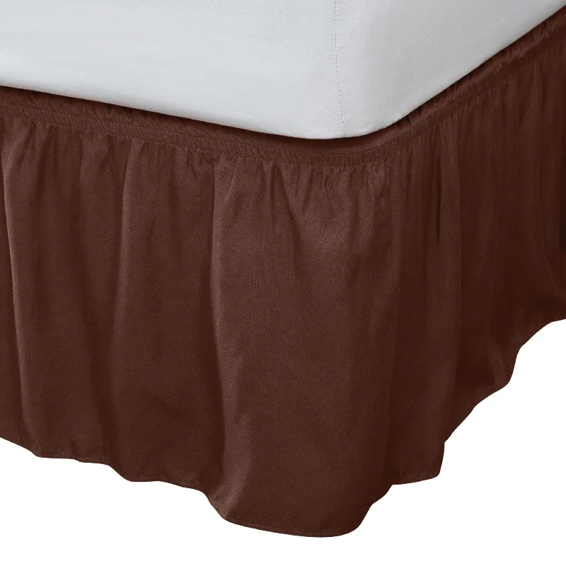 Limited Supply Home Details Wrap Around Bed Ruffle Twin/Full in Chocolate