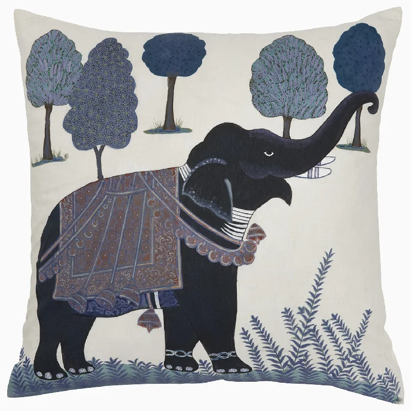 Weekend Discounts to Indulge In Indigo Elephant Decorative Pillow