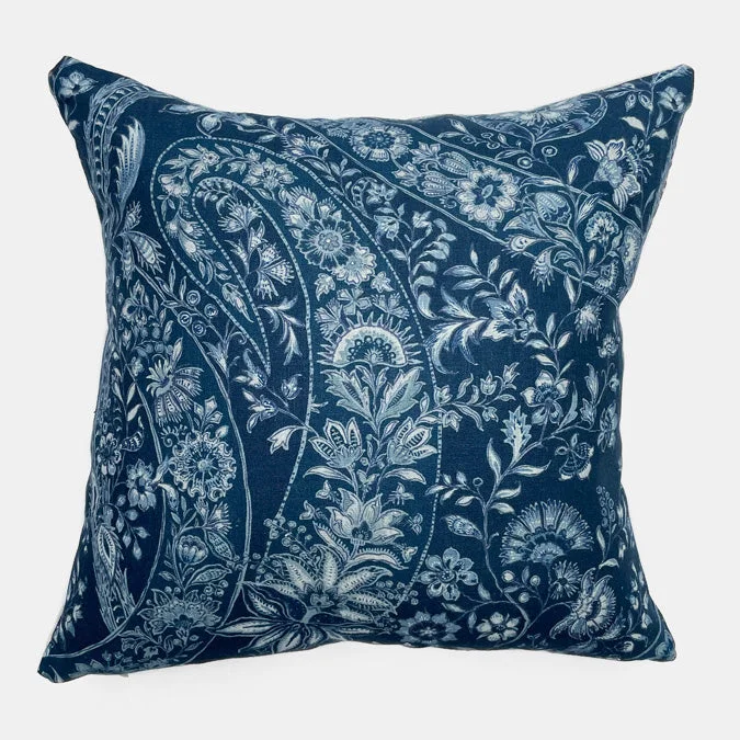 Price Slash Indigo Paisley Square Pillow