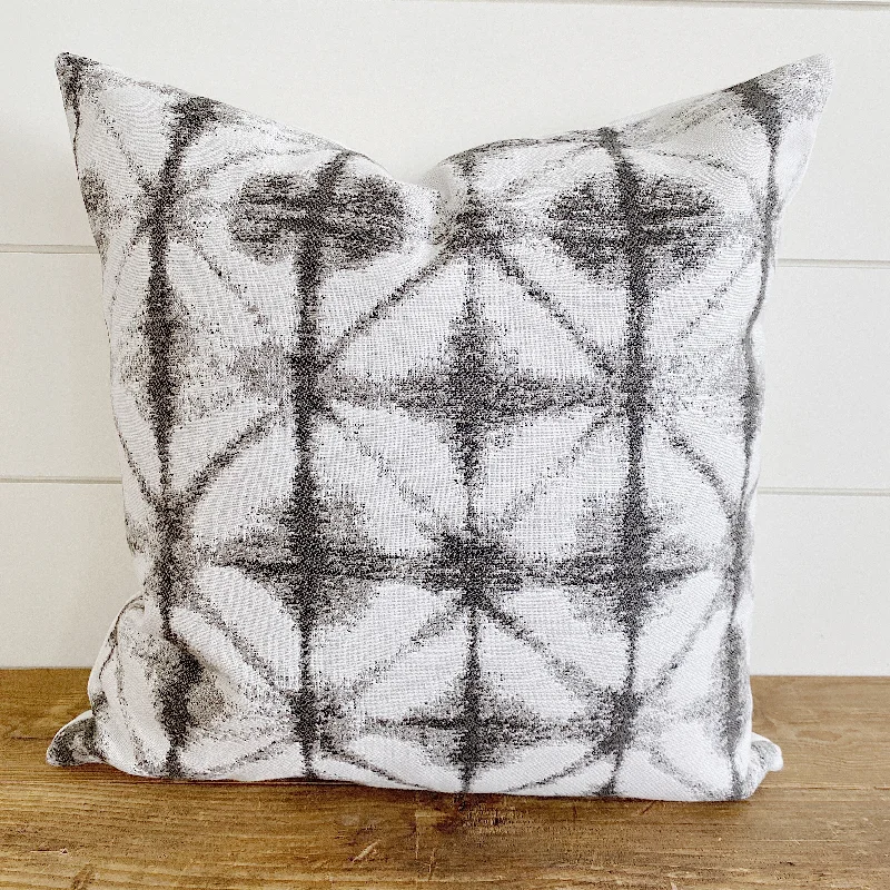 Weekend Discounts to Delight ISABELLA || Gray & White/Ivory Ikat Indoor/Outdoor Pillow Cover