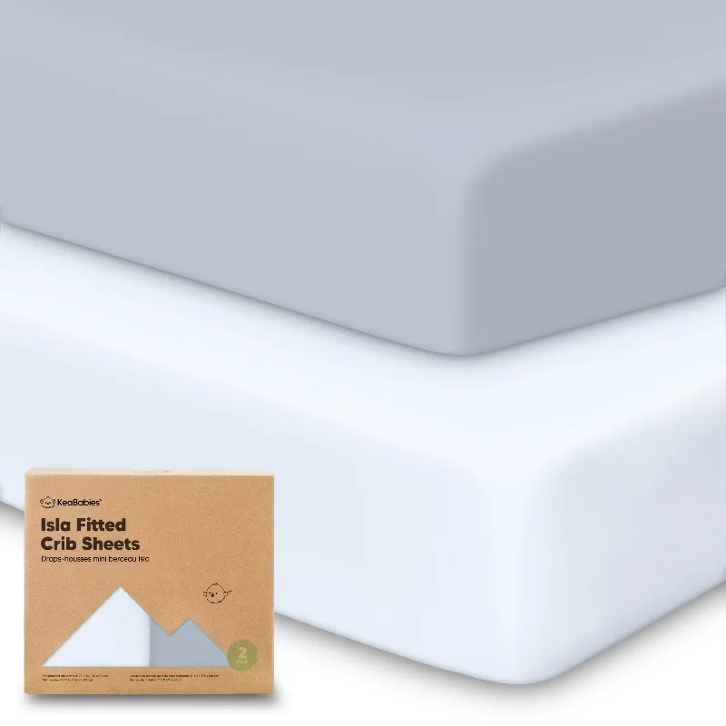 Price Buster Isla Fitted Crib Sheets (Blue Flax)