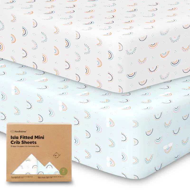 Bonus Savings Isla Fitted Mini Crib Sheets (Jolly Rainbow)