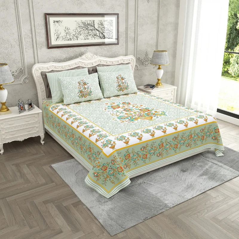 Refresh Your Wardrobe For Less This Weekend Jaipuri Gamla Garden Green Cotton King Size Bedsheet Refresh Your Wardrobe For Less This Weekend Jaipuri Gamla Garden Green Cotton King Size Bedsheet