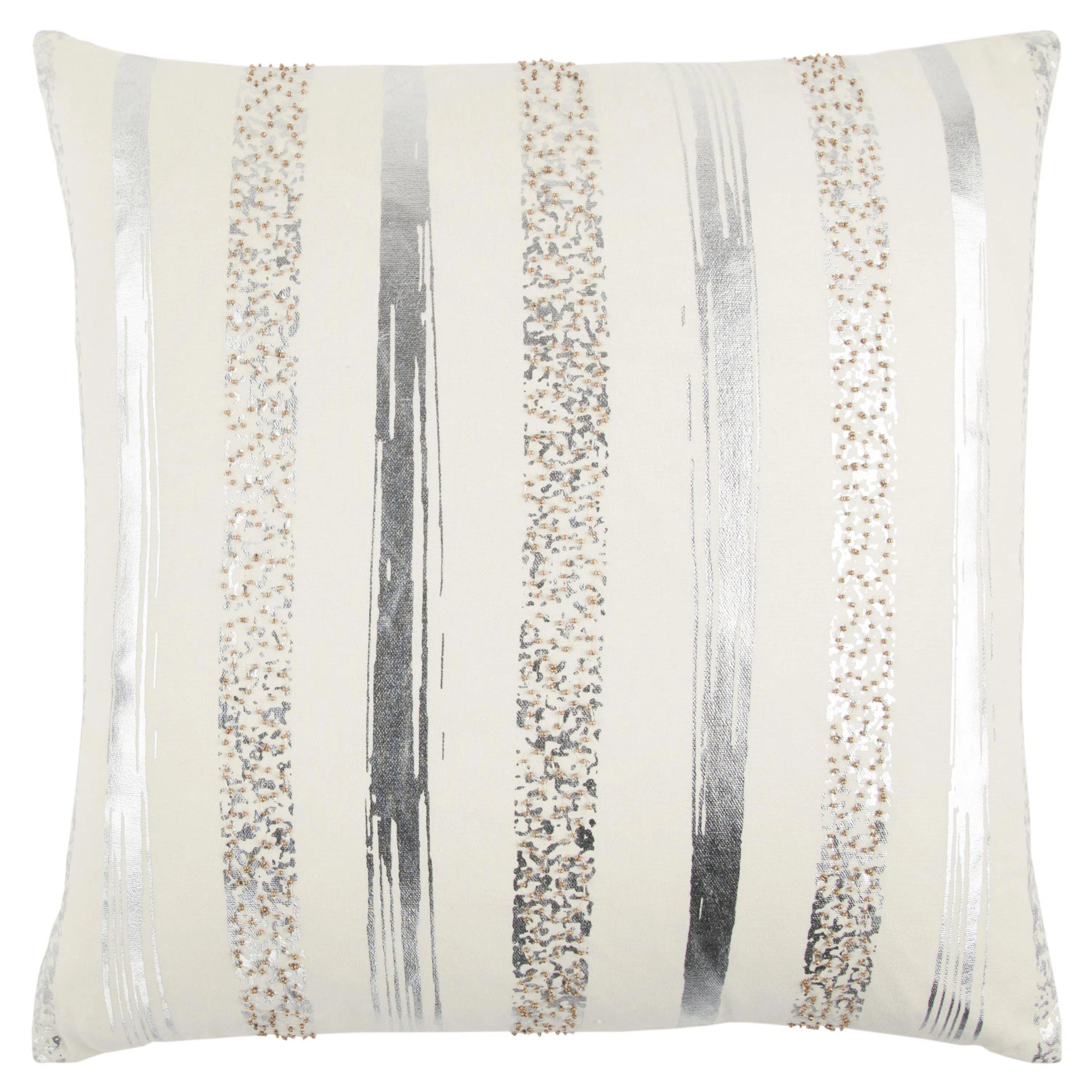 Today Only Ivory Jill Silver Or Gold Metallic Throw Pillow