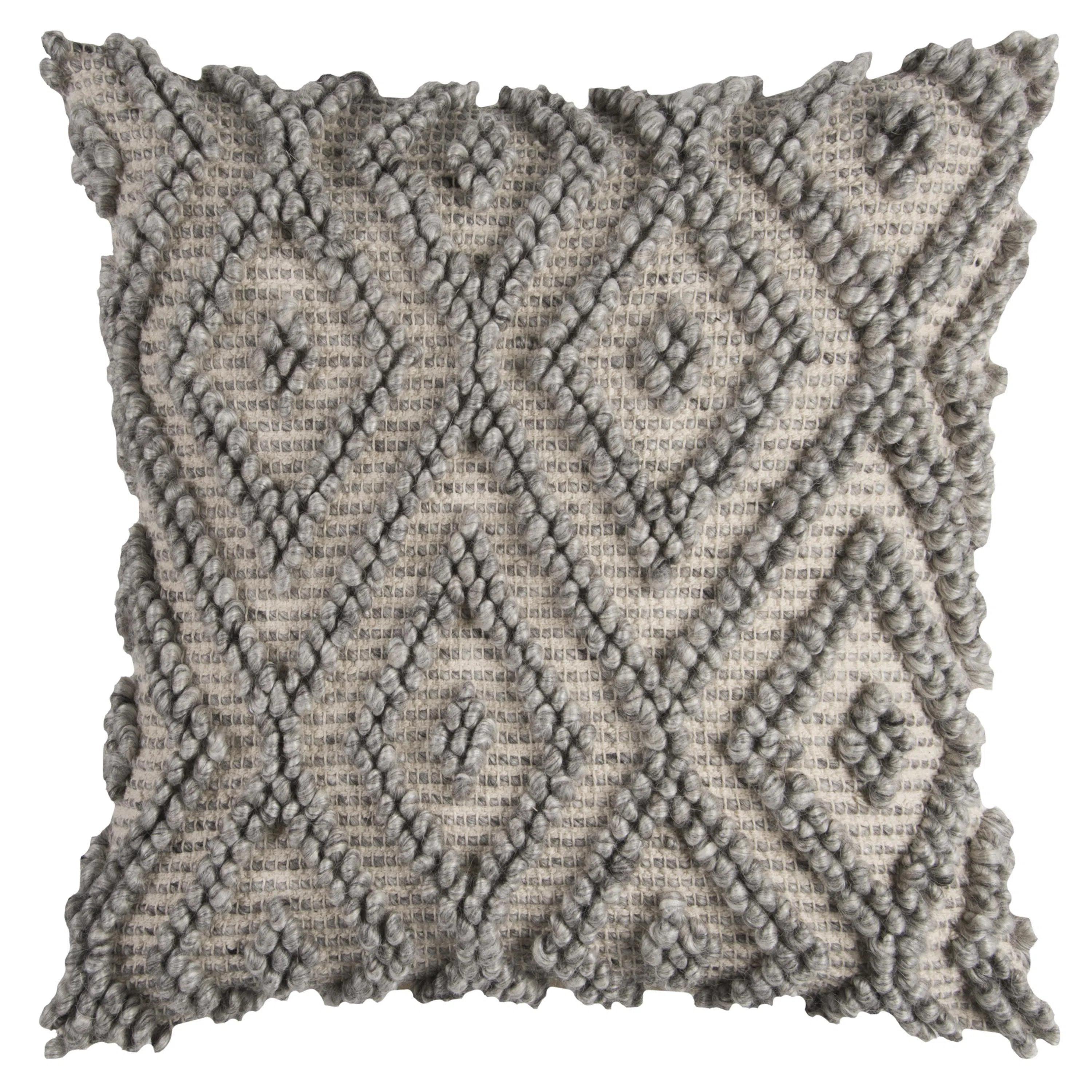 Take Advantage Jin Diamond Gray Throw Pillow With Down Insert