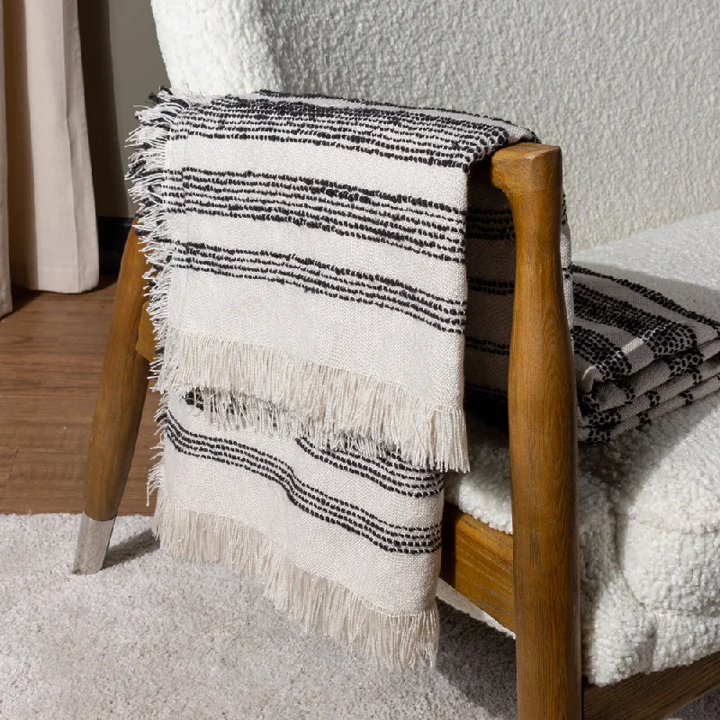 Weekend Offers That Please Jour Woven Fringed Throw Natural