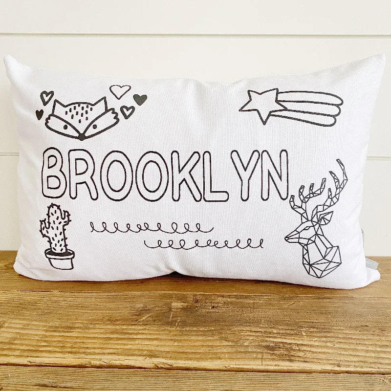 Weekend Discounts to Indulge In Kids Custom Coloring Pillow Cover (Fox & Cactus)