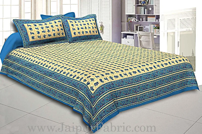 Seasonal Sale king size double bedsheet  hand block and animal print super fine cotton