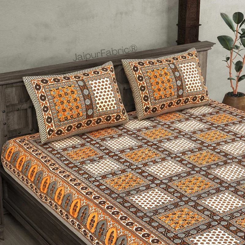 Special Savings Kool Kyari Orange Pure Cotton Double Bedsheet