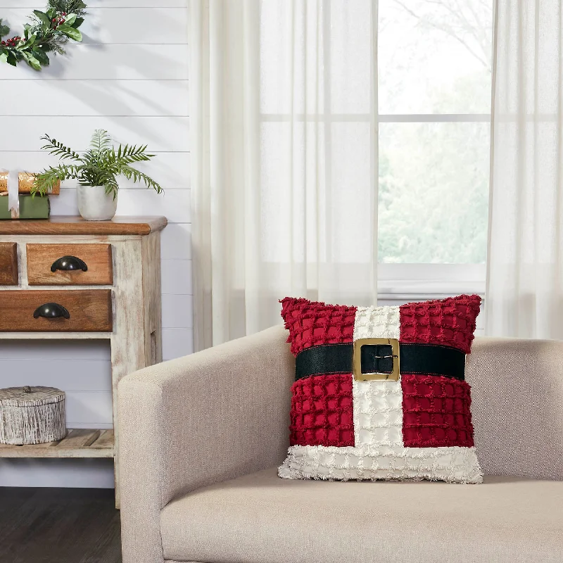 Bonus Savings Kringle Chenille Santa Suit Pillow 18x18