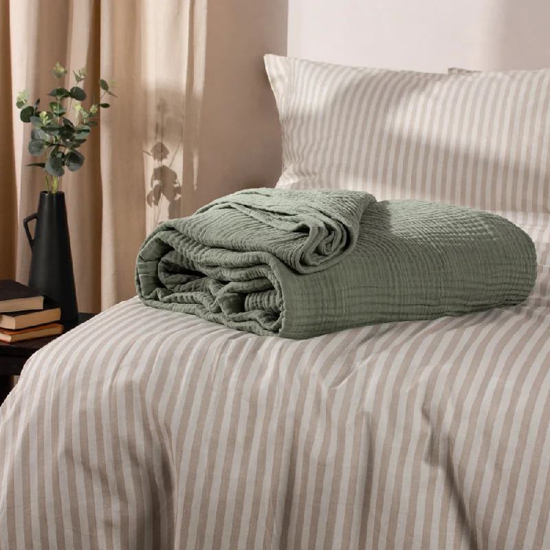 Limited Stock – Get Yours Before It's Gone Lark Muslin Cotton Throw Eucalyptus