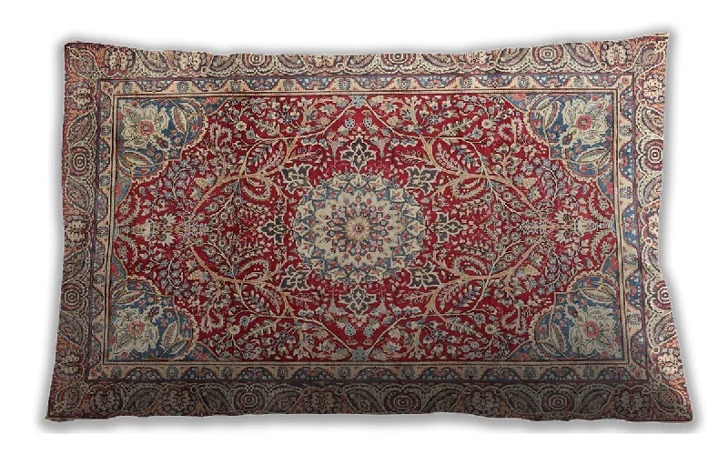 Epic Value Traditional Classic Indoor Outdoor Rectangular Brown Red Lumbar Throw Pillow, 13 inch by 19 inch, lbtr4432