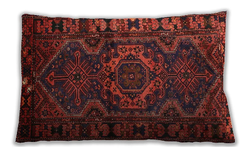 Make Your Weekend Count with Savings Traditional Classic Indoor Outdoor Rectangular Brown Red Lumbar Throw Pillow, 13 inch by 19 inch, lbtr668
