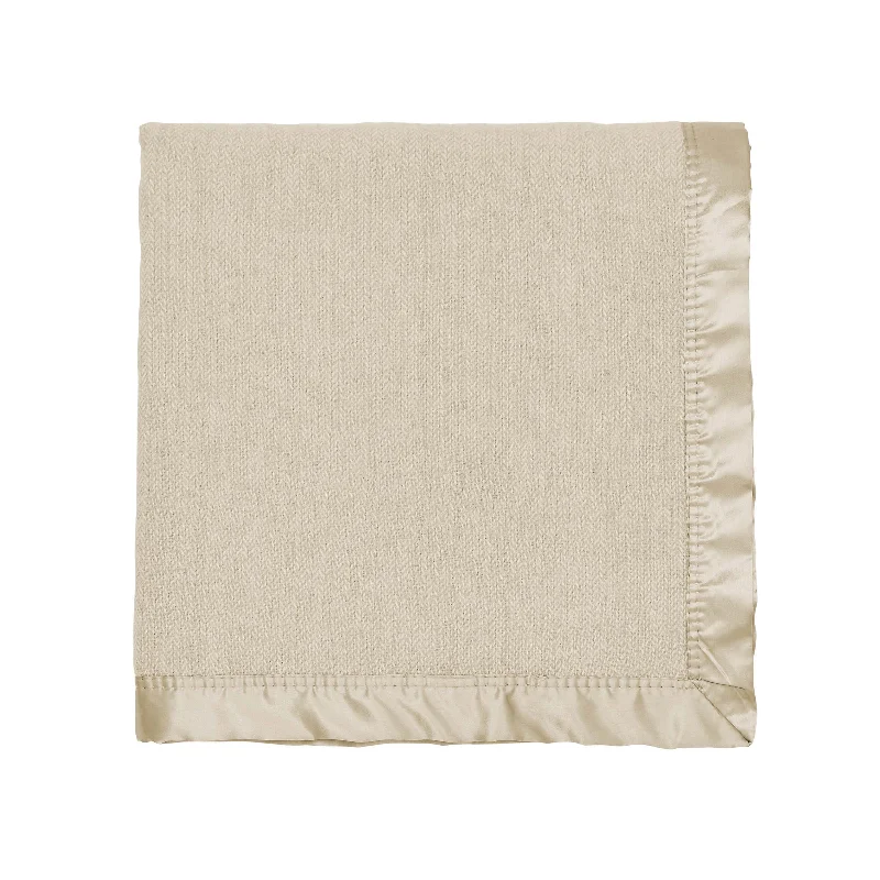 Price Cut Lewin Wool Herringbone Woven Throw, Linen