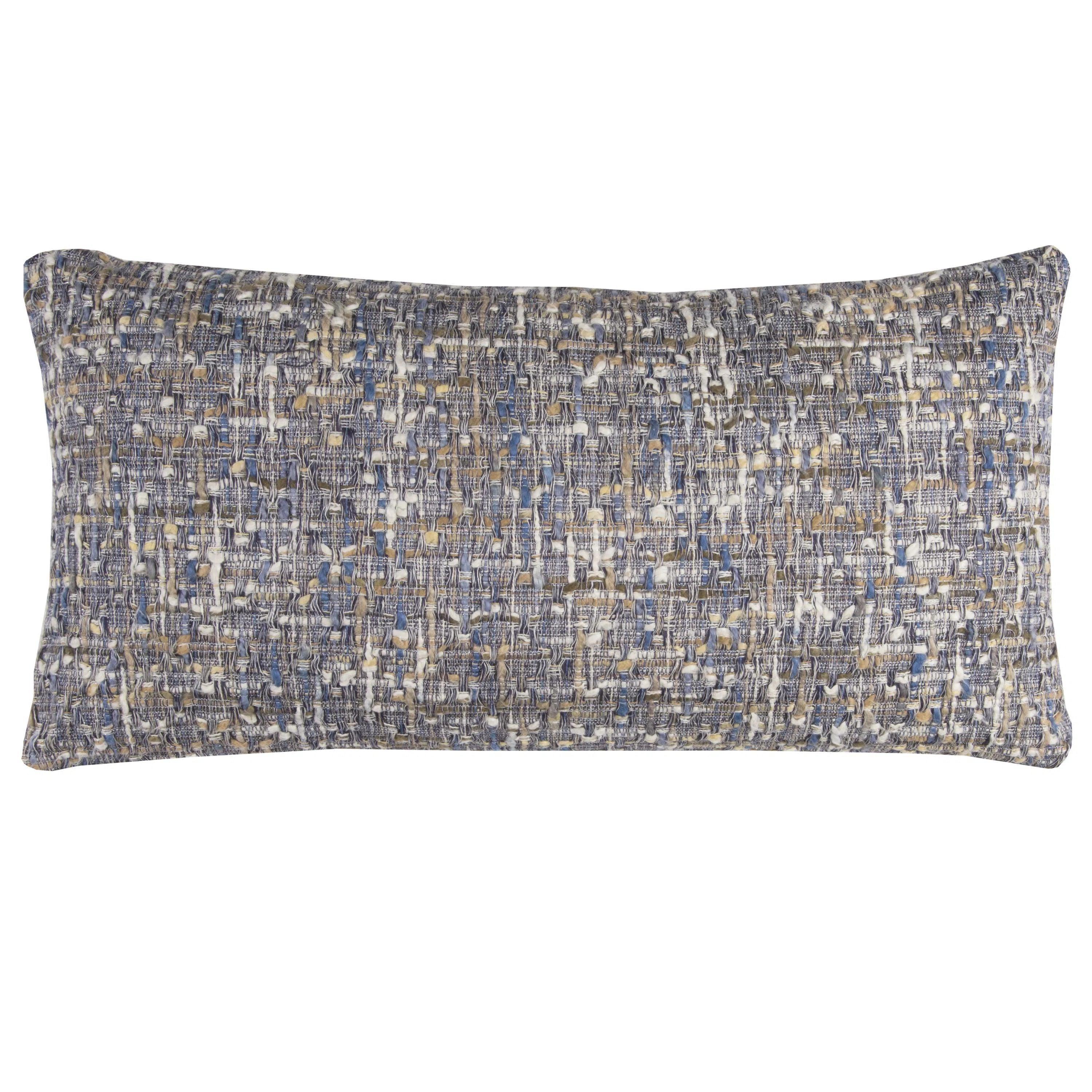Best Deals Lida Grey Blue Lumbar Pillow With Insert