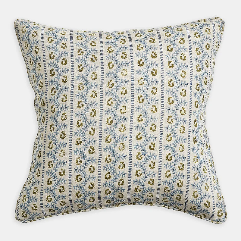 Weekend Discounts to Savor Lucca Moss Azure Square Pillow