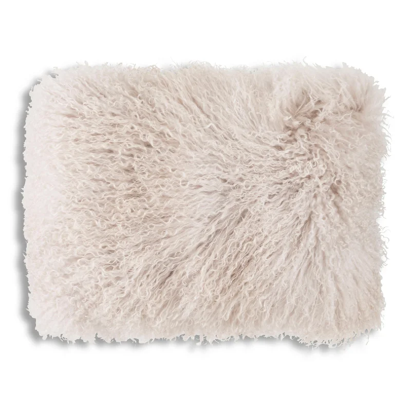 Special Discount Luna Light Beige Fur Lumbar Pillow