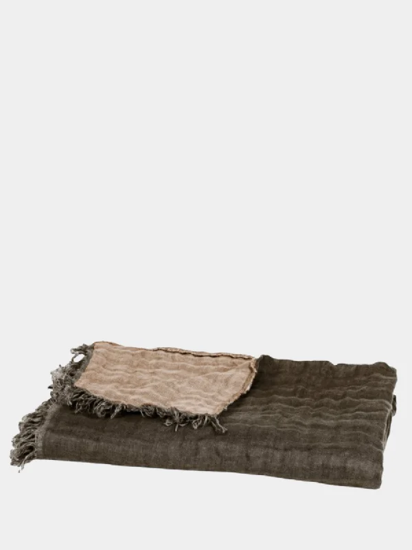 Best Deals Lyon Linen Throw - Cocoa