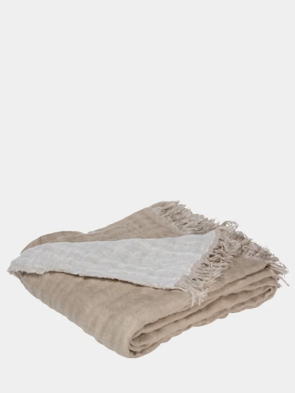 Deal of the Week Lyon Linen Throw - Cream/Natural