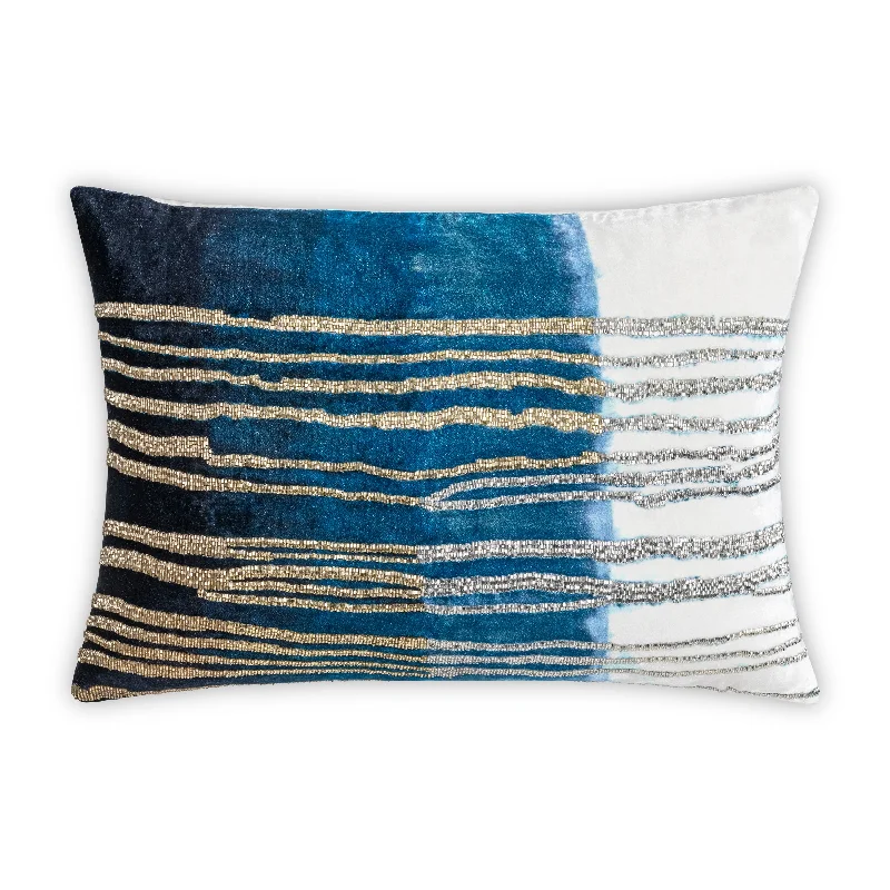Price Rollback Maia Blue Embroidered Pillow