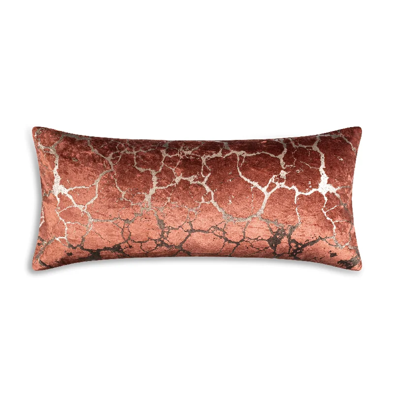 Weekend Specials to Savor Mila Crackle Abstract Rust Gold Pillow